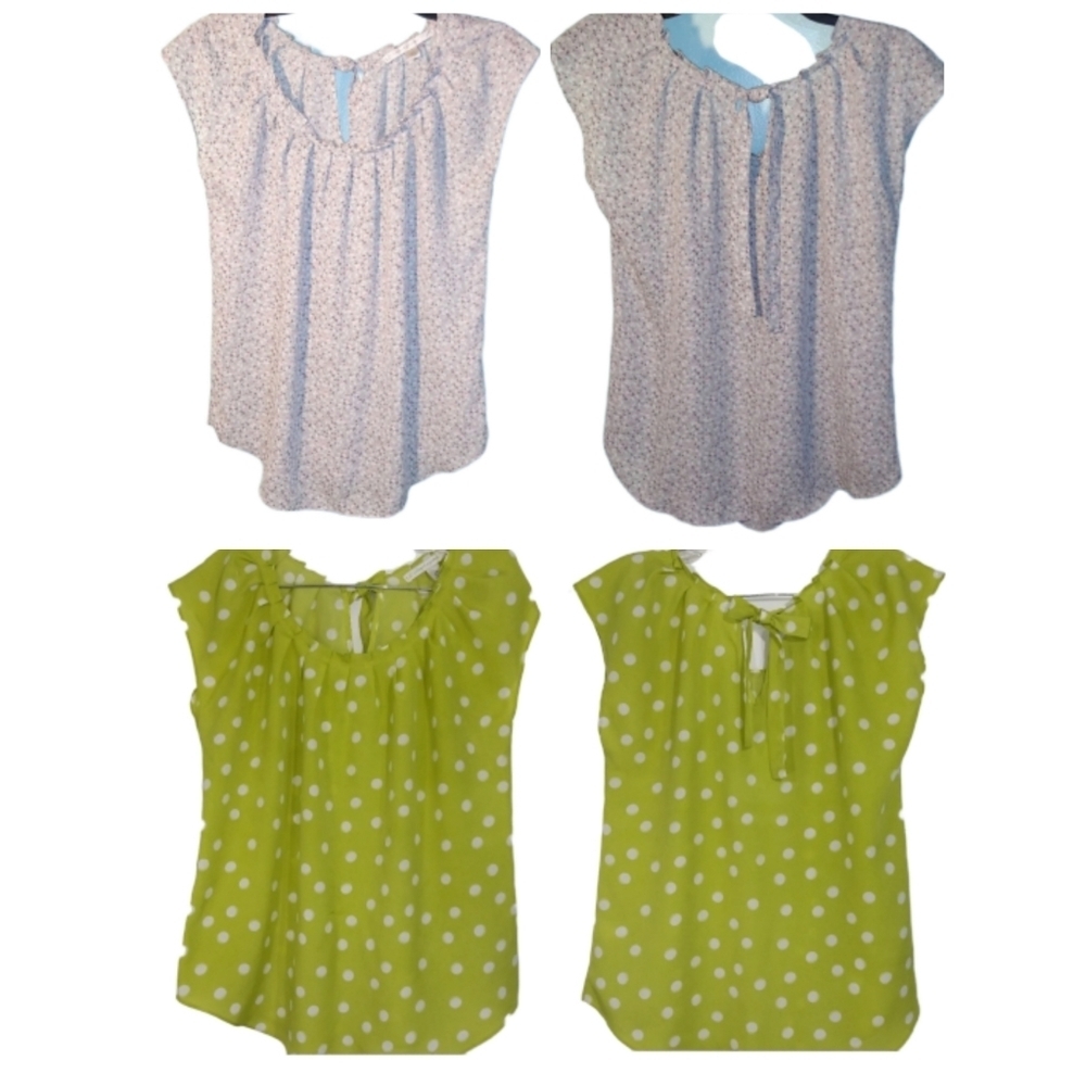 LC Lauren Conrad Lot of Two Blouse Sz M
